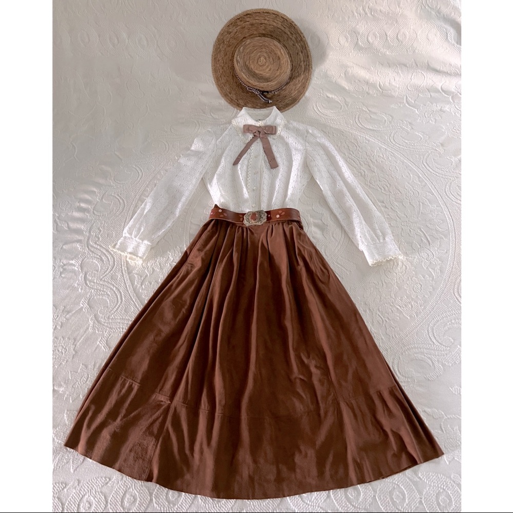 🤎100% Real Suede VINTAGE western boho cowgirl skirt HIGH QUALITY buttery soft🤎